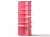 7-tier, 360&deg rotating wood-plastic composite shoe rack, 60*60*184cm, pink 24690720
