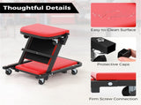 Foldable Garage Creeper with Padded Seat, 6 Universal Casters Dual-Mode Repair Tool for Workshop 44456056