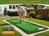 Real Roll Golf Putting Mat 10ft x 3.5ft, Non-Slip Indoor Outdoor Practice Green Turf with Hole Cups 13583183
