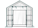 Mini Walk-in Greenhouse with PVC Cover, 4-Shelf Indoor Outdoor Planting Green House for 87986712