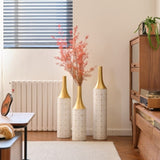 Floor Metal Vases Decorated White Metal Set of 3 gorgeous home decoration large glazed metal W2796P237521