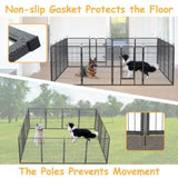 ZUN Dog Playpen Outdoor, 16 Panels Dog Pen 40" Height Dog Fence Exercise Pen with Doors for W1422112801