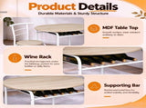 (85x60x76cm) Oak Grain PVC White Paint Breakfast Table and Chair Set Larger Version 97882164