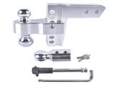 Adjustable 6" Drop/Rise Trailer Hitch Fits 2.5" Receiver Replaceable Tri Balls 98989252
