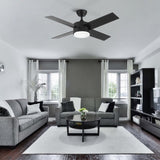 44 In Intergrated LED Ceiling Fan with Black ABS Blade W1367P182804
