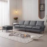 104.5"Modern Sectional Technical leather L-Shaped Sofa Couch with Convertible Ottoman 68276299