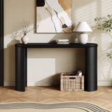 Mirod Vintage Console Table with Beaded Trim and Reversible Curved Legs, Natural Wood Veneer Finish N760P286010B