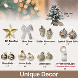 22in Mini Christmas Tree with Lights, Rose Gold Artificial Small Tabletop Christmas Tree with 32081158