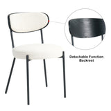 Boucle modern kitchen dining chair Bentwood covered with ash veneer Chair back, metal with black W210132427