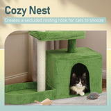 36in Cat Tree with Leaves, Multi-level Cat Tower with Cat Scratching Post, Cozy Cat Condo, Padded 31989502