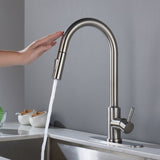 Touch Kitchen Faucet with Pull Down Sprayer-Brushed Nickel 57987813