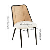 ZUN Off White Rattan Dining Chairs Set of 4,Boucle Chairs with Natural Cane Back, Upholstered Dining W1164P218673