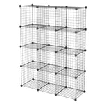 ZUN 12-Cube Organizer Cube Storage Storage Shelves Wire Cube Storage Origami Shelves Metal Grid 82647882