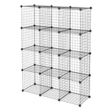 ZUN 12-Cube Organizer Cube Storage Storage Shelves Wire Cube Storage Origami Shelves Metal Grid 82647882