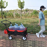 ZUN folding wagon Collapsible Outdoor Utility Wagon, Heavy Duty Folding Garden Portable Hand Cart, Drink W22778822