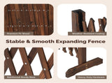 Set of 2 Retractable Arched Wooden Fences 205 x 33.5 x 80 cm Carbonized Finish 86670017