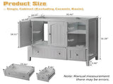 With Basin Grey MDF Lacquered Double Door & 2-Drawer Bathroom Vanity Cabinet with Decorative Molding 80408716
