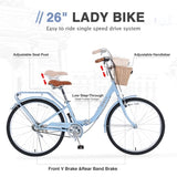 26 Inch Single Speed Folding Lady Bike , Durable Steel Frame,Compact Design for Easy Storage and W1019P248820