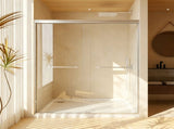 44-48" x 72" Tempered Glass with Explosion Proof Film, Aluminum Frame Double Sliding Shower Door, W1675P484411