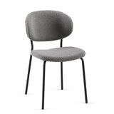Grey Boucle Fabric Dining Chairs Set of 2,Dining Chairs with Metal Legs for Dining Room, Kitchen, W1164P195060