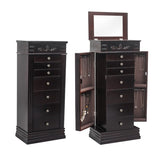 ZUN Jewelry Armoire with Mirror, 8 Drawers & 16 Necklace Hooks, 2 Side Swing Doors 62583884