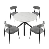 ZUN (Set of 6) Dining Chairs, Upholstered Chairs with Metal Legs for Kitchen Dining Room,Grey W876110773