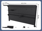 Clamp-On Desk Pegboard with Single Monitor Stand, 43x35 Inch Steel Peg Board Organizer with Hooks & 68031913