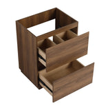 24" Bathroom with Double drawer,Freestanding Bathroom Cabinet,Engineering Wood,Brown W1972P188244