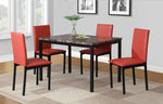 ZUN Noyes Faux Leather Seat Metal Frame Dining Chairs, Set of 4, Red T2574P164526