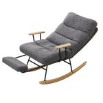 ZUN Modern Teddy Gliding Rocking Chair with High Back, Retractable Footrest, and Adjustable Back Angle W2012137613