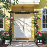 Metal Garden Arch with Adjustable Width W68.11''W94.29'' Climbing Plants Support Rose Arch Outdoor W1586P268890