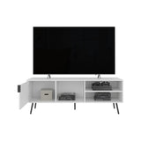 Vulcan 63" Wide Tv Stand with One Cabinet, Three Open Shelves, Cable Management, Living, Tv B070P254790