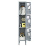 ZUN 3 Door 66"H Metal Lockers With Lock for Employees,Storage Locker Cabinet for Home Gym Office School 14420504