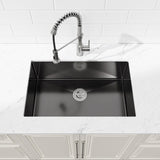 Kitchen Sink, 33x19 Single Bowl, Undermount Handmade Sink in Black, with US Standard Drain and 79740916