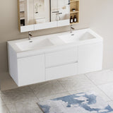 60" Floating Bathroom Vanity with Sink, Modern Wall-Mounted Bathroom Storage Vanity Cabinet with W1573P152689