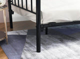 Metal Daybed Frame Multifunctional Mattress Foundation/Bed Sofa with Headboard, Twin, Black 50792419