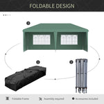 ZUN 10' x 20' Pop Up Canopy party Tent with 4 Sidewalls , Green -AS （Prohibited by 21422743