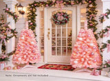Pink Small Pre Lit 4 Foot Christmas Tree with 50 Warm White LED, Flame Retardant PVC Foliage, 65229596