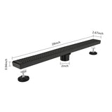 28 Inches Linear Shower Drain, Included Hair Strainer and Leveling Feet W2287P147620