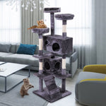 ZUN Cat Tree Cat Tower with Scratching Ball, Plush Cushion, Ladder and Condos for Indoor Cats, Gray W2181P147631