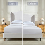 Hannah Upholstered Wingback Bed Size King / Tall 54" Headboard Upholstered King Bed / Premium B083P235518