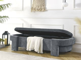 Chenille Upholstered Bench with Large Storage Space for the Living Room, Entryway and Bedroom,Grey, W48790041