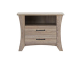 Nightstand with Top Open Compartment and 2 Drawers in Rustic Natural Finish B016P253792