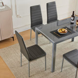 ZUN 120cm rectangular table leg frame integrated dining table +4pcs high back horizontal sewing 97841293