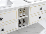 96" Wall Hung Bathroom Vanity Cabinet Fits Double Sinks, Cabinet Only W2287P265098