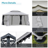 10ft x 13ft Patio Gazebo-Gray-AS 43902272