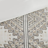 4 Piece Printed Comforter Set with Throw Pillow Black/Ivory Full/Queen B035P148340