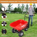 ZUN RedRock Wheelbarrow Utility Cart Electric Powered Cart 48V28Ah 500W Capacity 500lbs Material ET295651RED