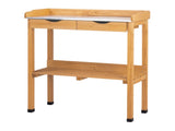 Outdoor Garden Potting Bench Table, Wooden Horticulture Planting Worstation with Metal Tabletop, 2 74289358
