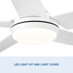 ZUN 48 In Intergrated LED Ceiling Fan with White ABS Blade W1367P171202